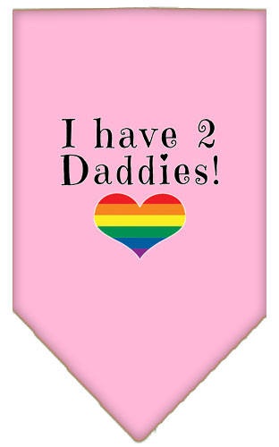 I Have 2 Daddies Screen Print Bandana Light Pink Large